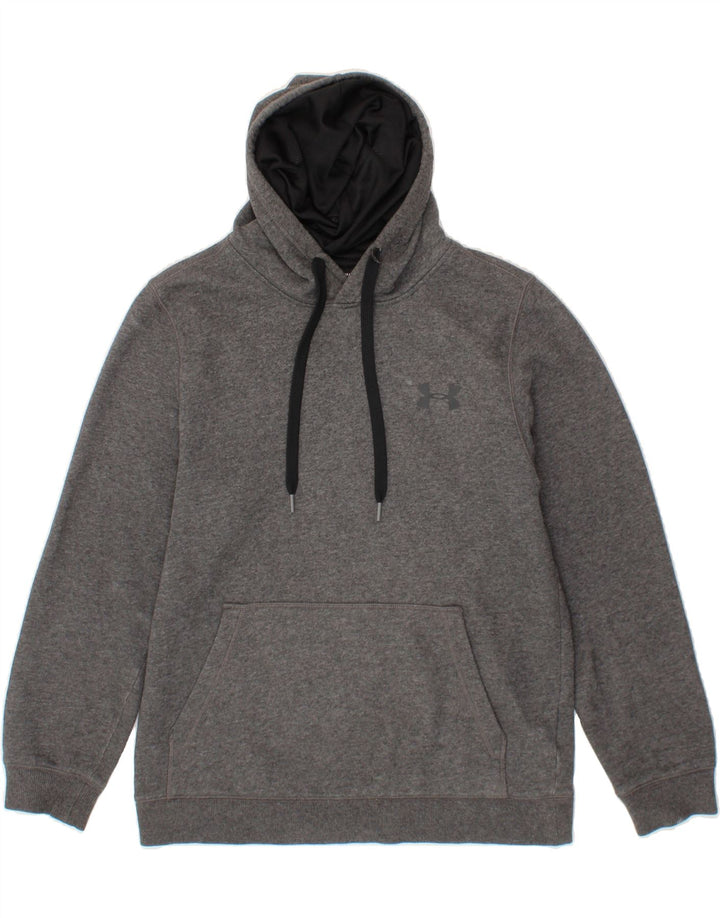 UNDER ARMOUR Mens Cold Gear Hoodie Jumper Small Grey Cotton Vintage Under Armour and Second-Hand Under Armour from Messina Hembry 