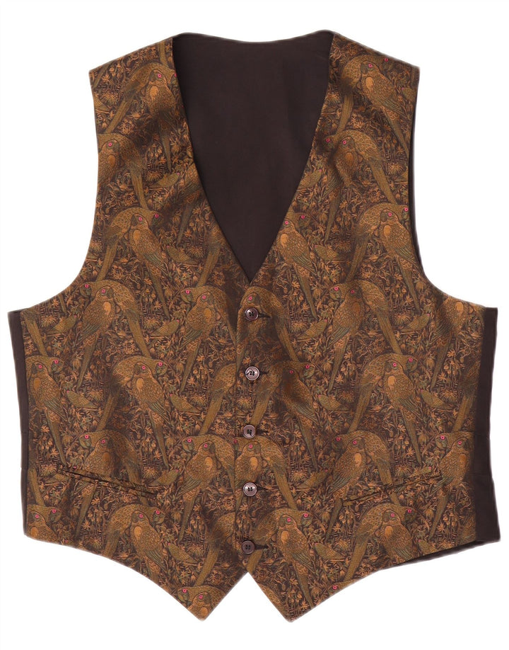 Vintage herrevest IT 54/56 XL Brun Paisley Polyester