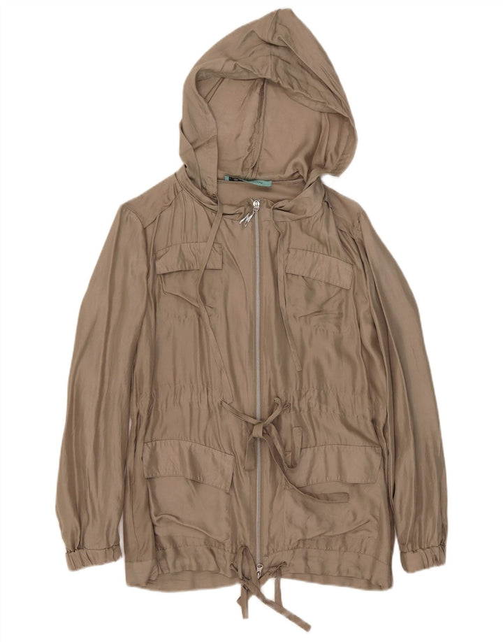 Guess By Marciano Dame Hooded Utility Jacket IT 40 Small Beige Silk