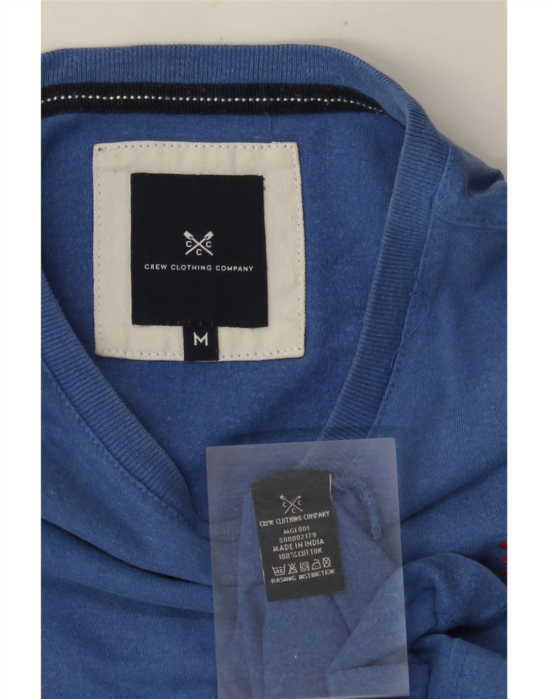 Crew Clothing Herre T-Shirt Top Medium Blue Bomuld