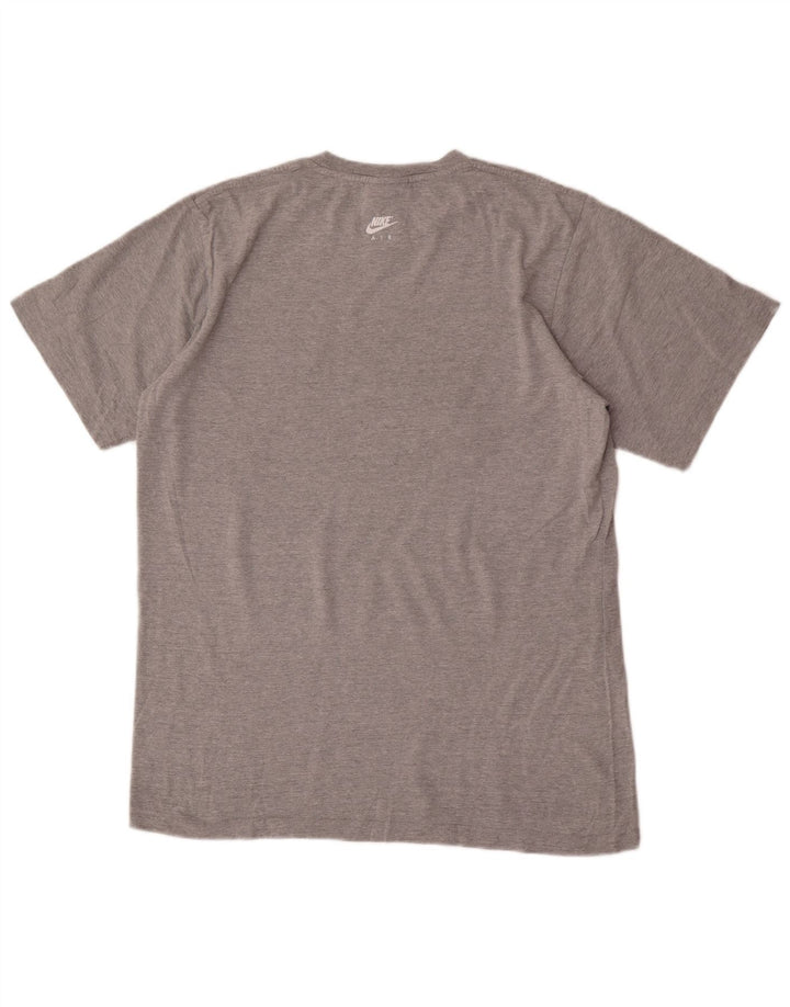 Nike Herre grafisk T-shirt Top UK 39/41 Medium Grey Bomuld