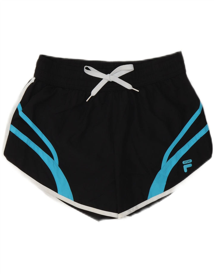 FILA Womens Sport Shorts UK 10 Small Black Colourblock Polyester Vintage Fila and Second-Hand Fila from Messina Hembry 
