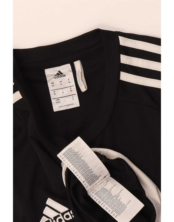 Adidas Herre Climalite T-Shirt Top Medium Sort Colourblock Polyester