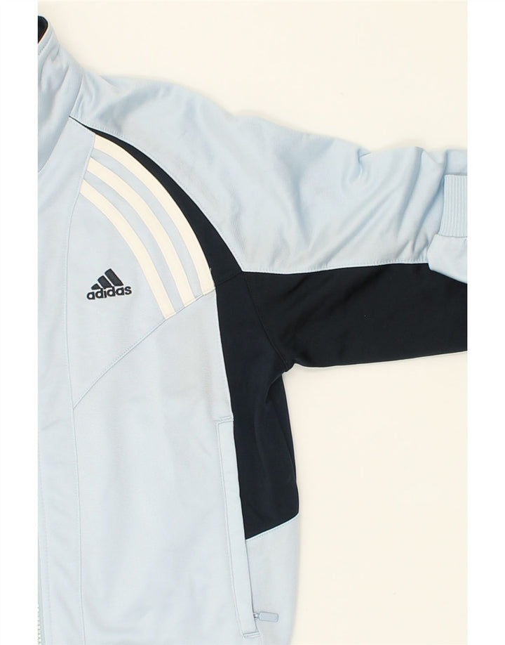ADIDAS Boys Graphic Tracksuit Top Jacket 9-10 Years Small Blue Colourblock | Vintage Adidas | Thrift | Second-Hand Adidas | Used Clothing | Messina Hembry 