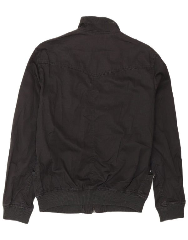 Zara Herre Military Bomber Jacket UK 38 Medium Sort Bomuld