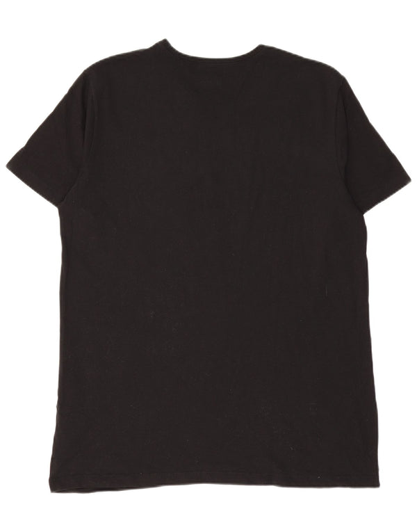 HUGO BOSS Herre T-Shirt Top Medium Sort Bomuld