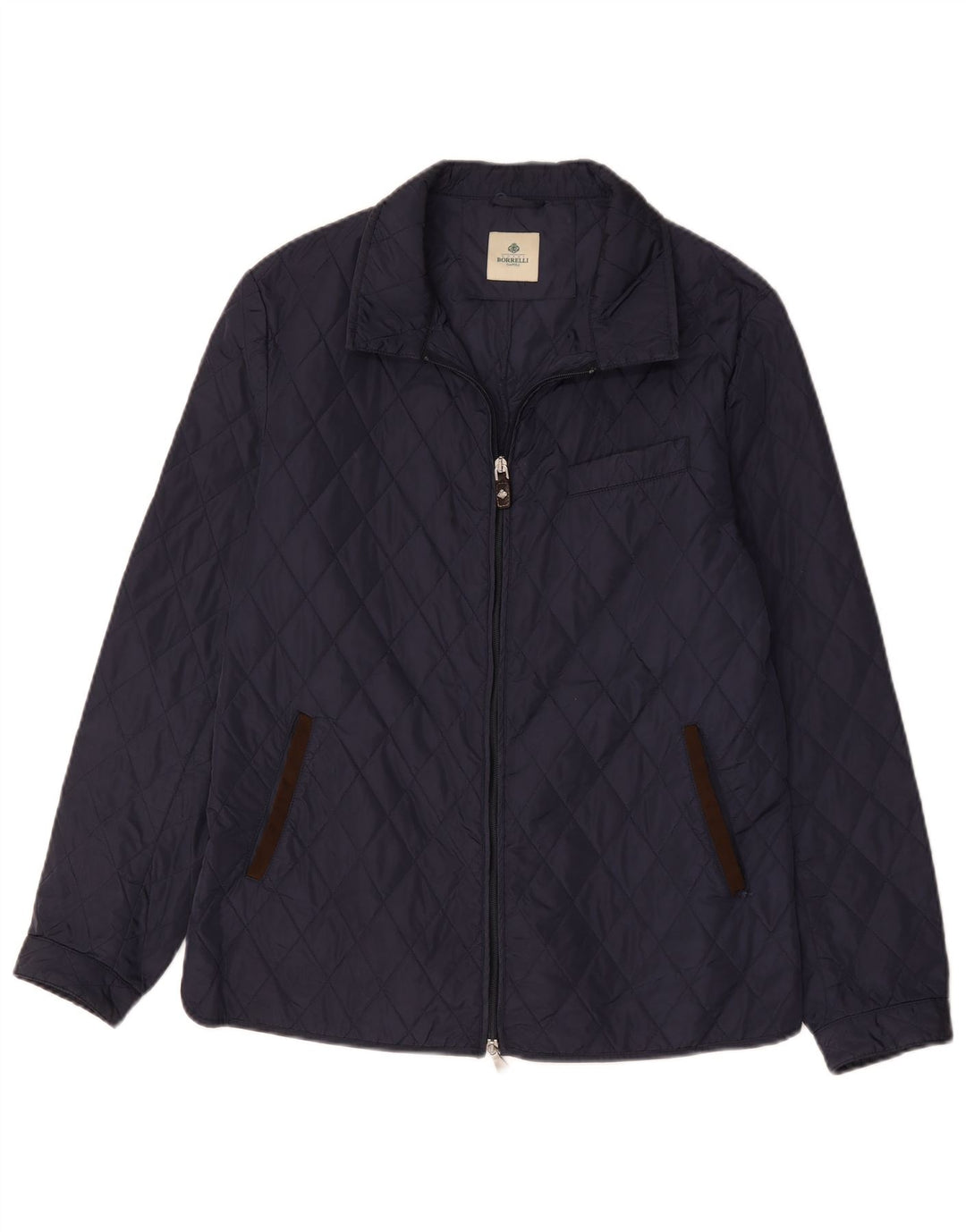 Luigi Borrelli Herre Napoli Quiltet Jakke UK 38 Medium Navy Blue