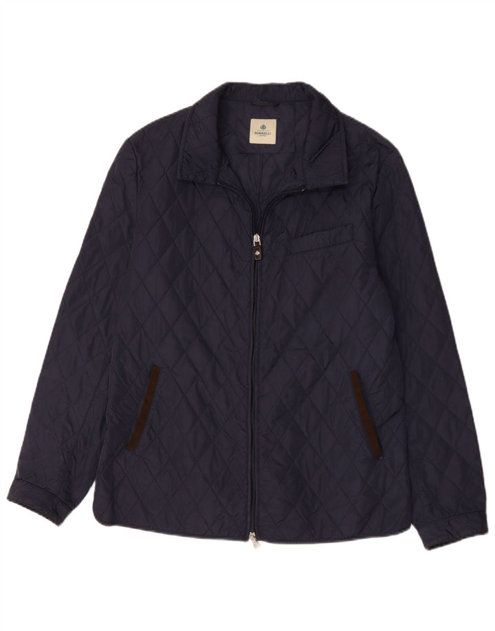 Luigi Borrelli Herre Napoli Quiltet Jakke UK 38 Medium Navy Blue