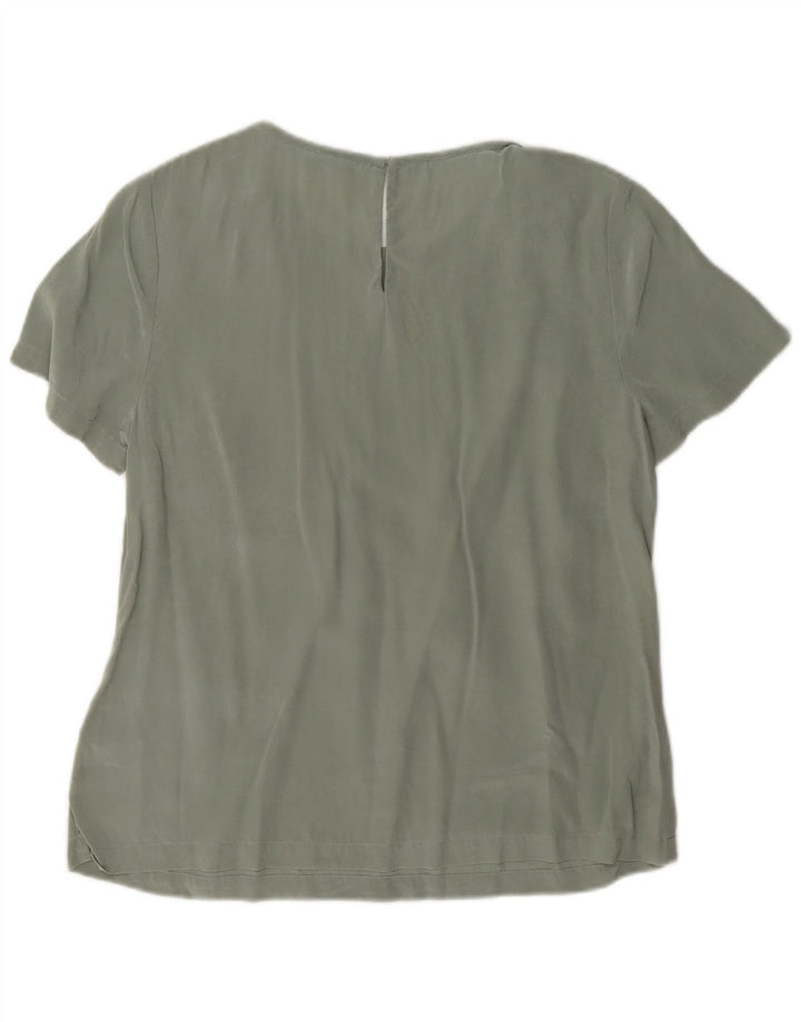 Crew Clothing Damebluse Top UK 12 Medium Green Silk