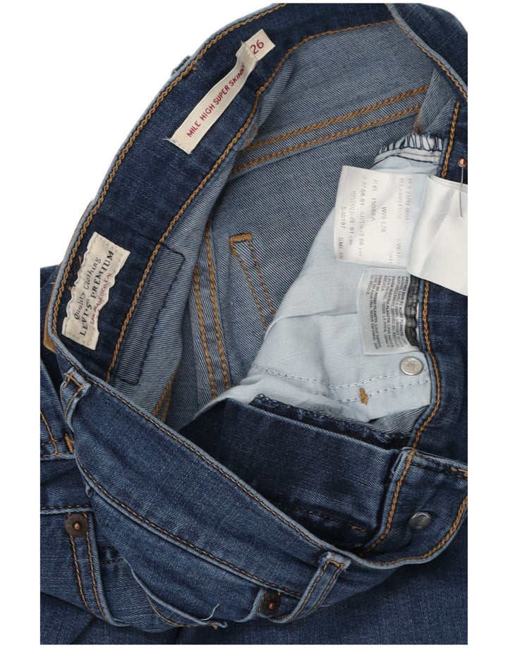 LEVI'S Kvinder Mile High Super Skinny Jeans W26 L28 Blå Bomuld