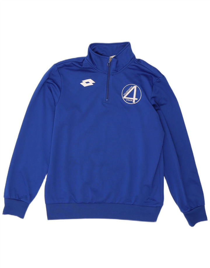 Lotto Herre Grafisk Zip Neck Sweatshirt Jumper Stor Blå Polyester