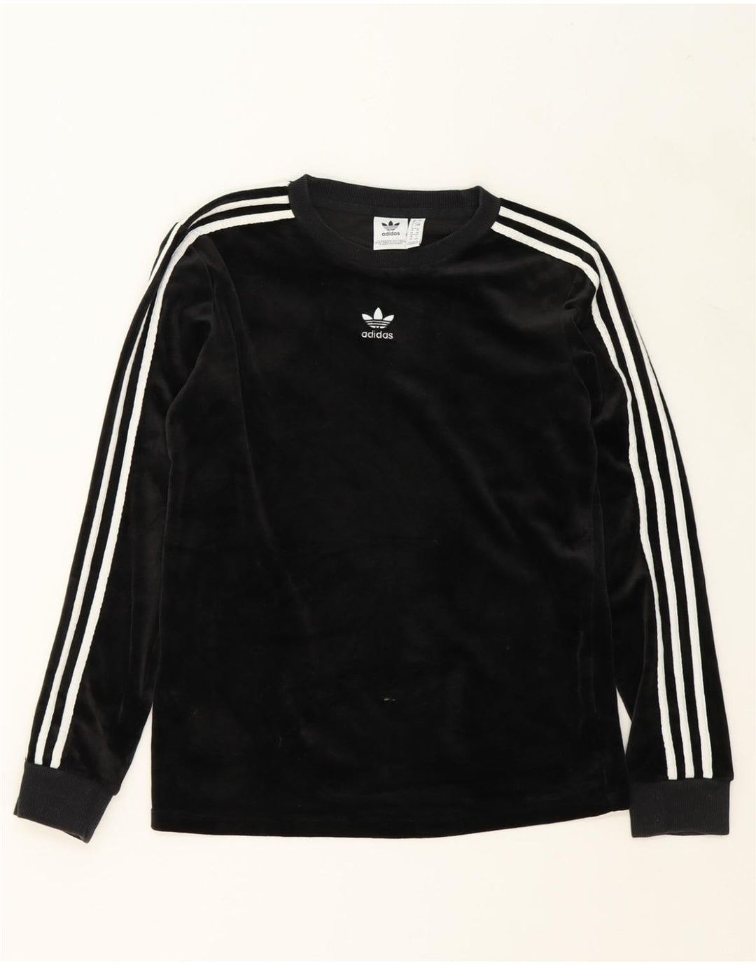ADIDAS Womens Fleece Sweatshirt Jumper UK 8 Small Black Polyester Vintage Adidas and Second-Hand Adidas from Messina Hembry 