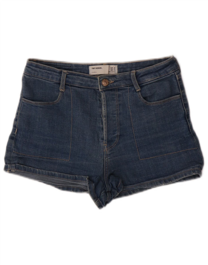 Zara Dame Denim Shorts EU 38 Small W28 Blue Cotton