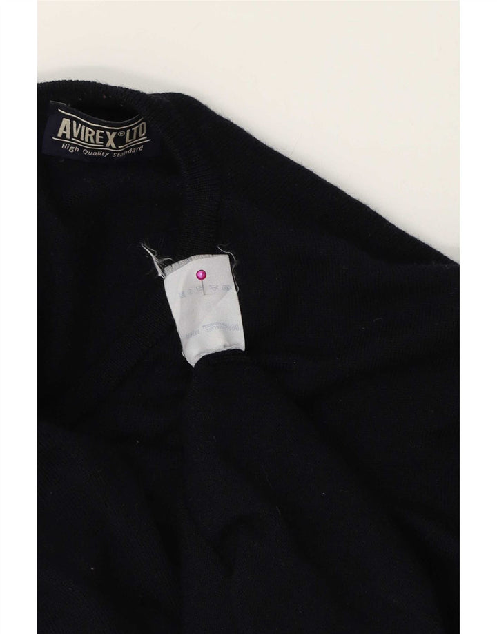 Avirex Herre V-hals sweater Medium Marineblå Merinould
