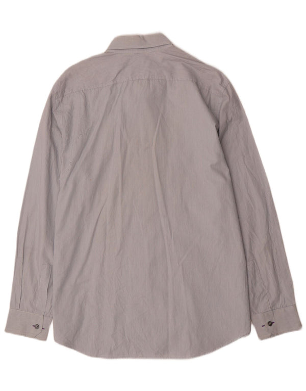 Paul Smith herre Slim Fit skjorte str. 45 18 2XL Grå nålestribet bomuld