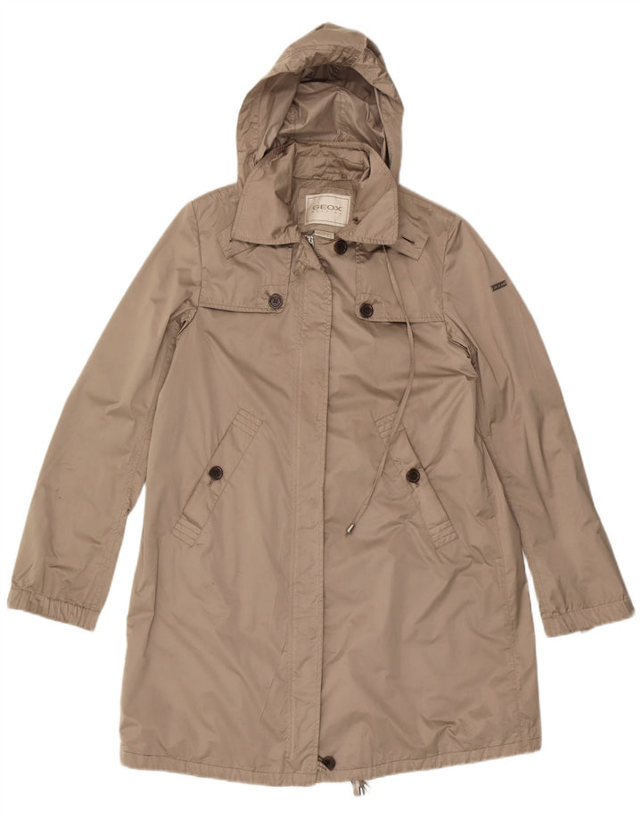 Geox Respira Parkajakke med hætte til kvinder UK 10 Small Beige Polyester