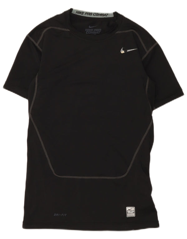 Nike Dame Dri Fit Grafisk T-Shirt Top UK 16 Stor Sort Polyester