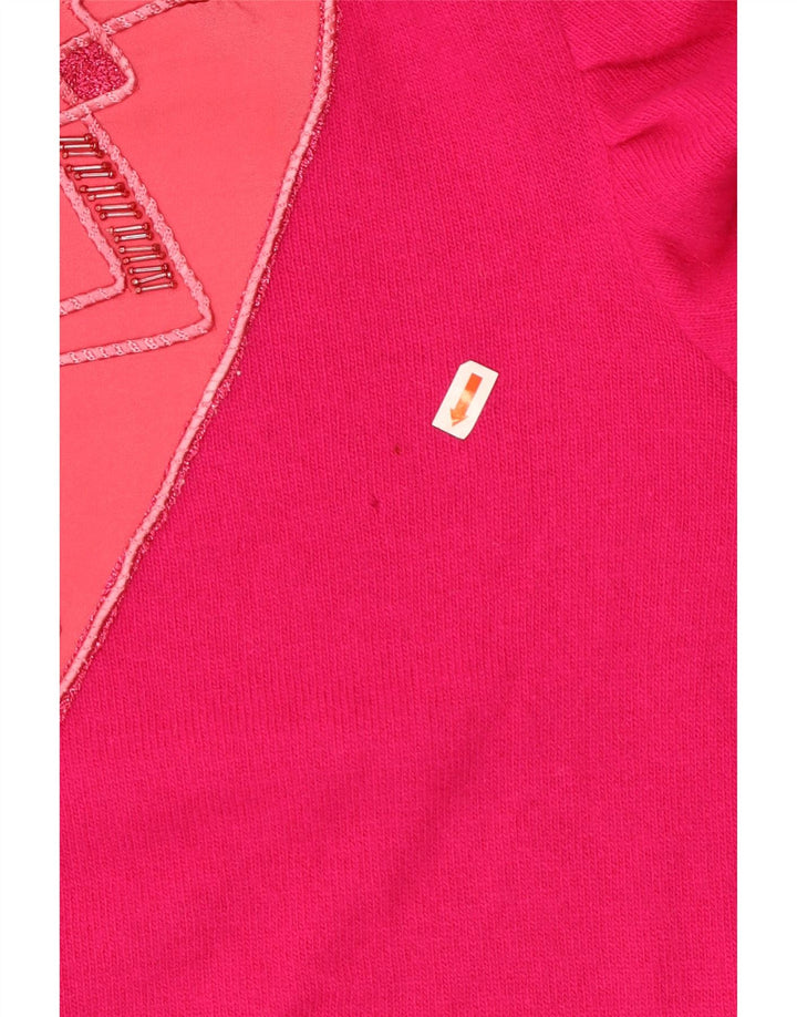 VINTAGE Dame V-hals sweater IT 50 XL Pink Uld