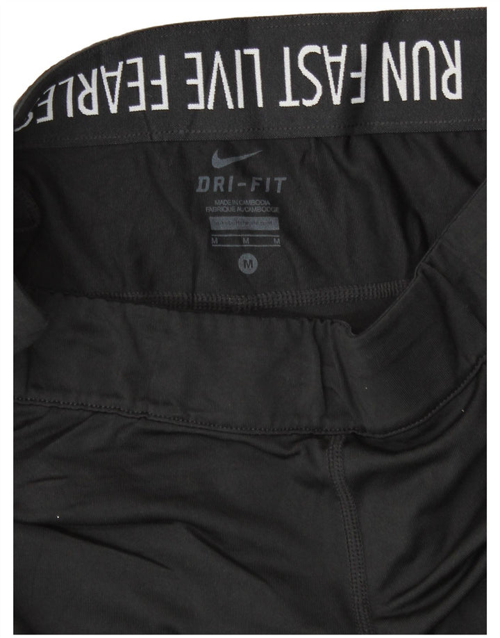 Nike Dame Dri Fit Crop Leggings UK 12 Medium Sort Polyester