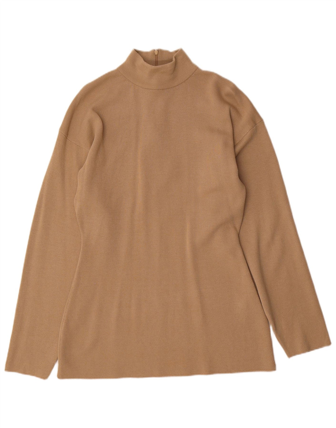 Zara Dame Top Langærmet UK 14 Stor Brun Viscose
