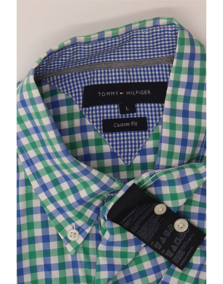 TOMMY HILFIGER Mens Custom Fit Shirt Large Multicoloured Check Vintage Tommy Hilfiger and Second-Hand Tommy Hilfiger from Messina Hembry 