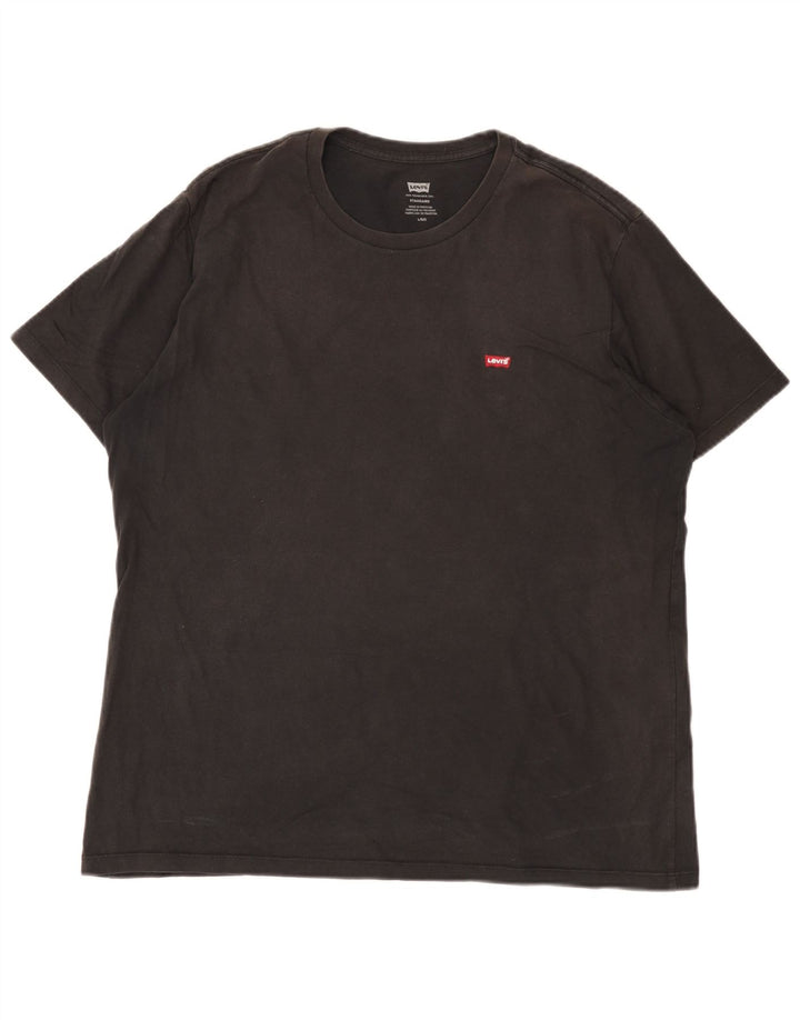 Levi's Herre Standard T-Shirt Top Stor Sort Bomuld