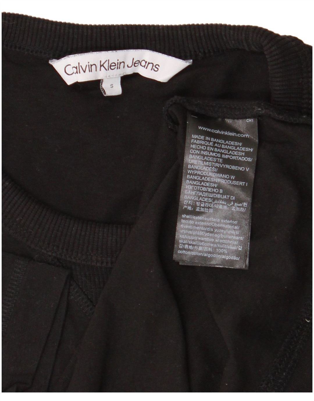 CALVIN KLEIN JEANS Herre T-Shirt Top Lille Sort Bomuld