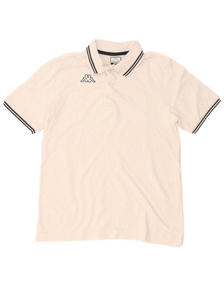 KAPPA herre poloshirt Medium hvid bomuld