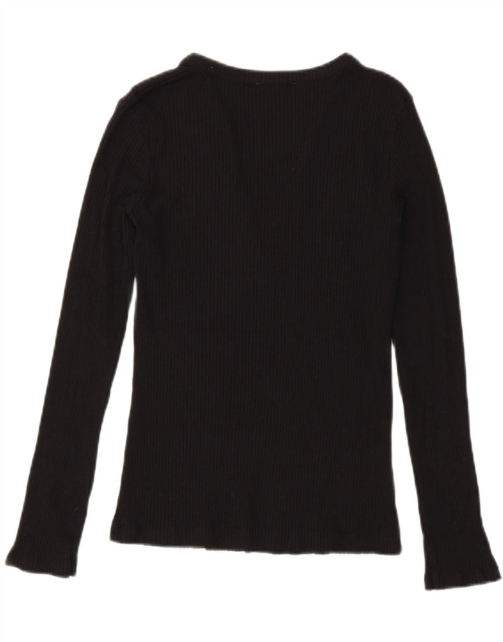 Zara Dame Top Langærmet UK 12 Medium Sort Modal