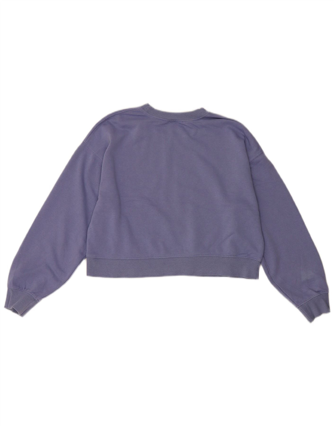 Zara Womens Crop Sweatshirt Jumper UK 12 Medium Lilla Bomuld