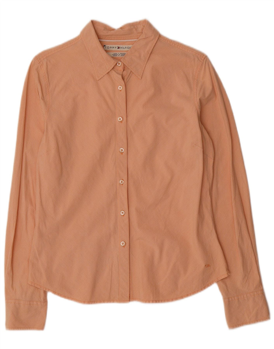 Tommy Hilfiger Dameskjorte US 8 Medium Orange Gingham Cotton