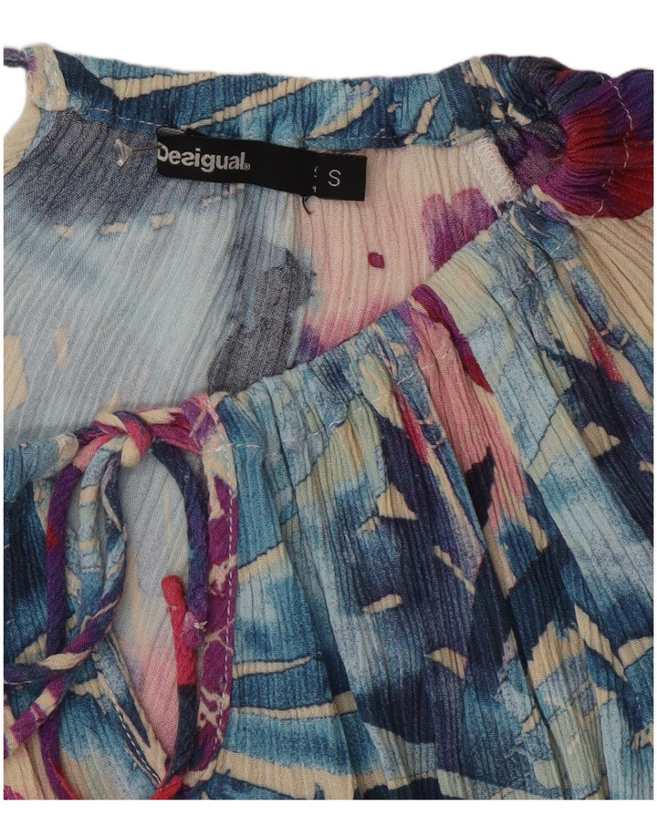 Desigual Dame Grafisk Off Shoulder Top UK 10 Small Multicolored Floral