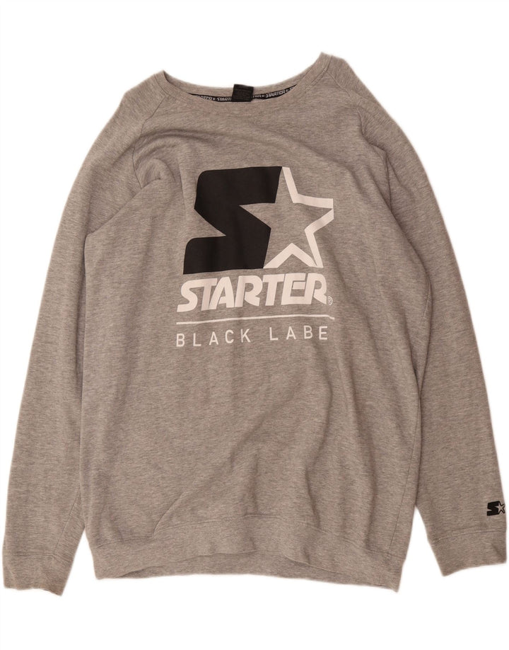 STARTER Mens Graphic Sweatshirt Jumper 2XL Grey Cotton Vintage Starter and Second-Hand Starter from Messina Hembry 