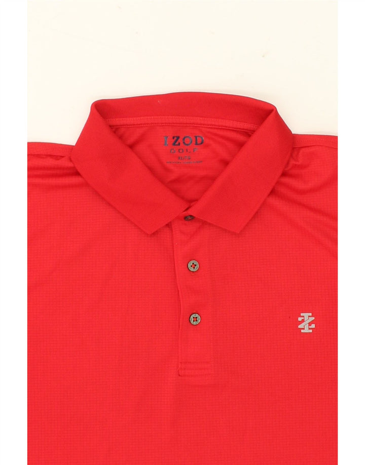 IZOD Mens Golf Polo Shirt XL Red Polyester Vintage Izod and Second-Hand Izod from Messina Hembry 