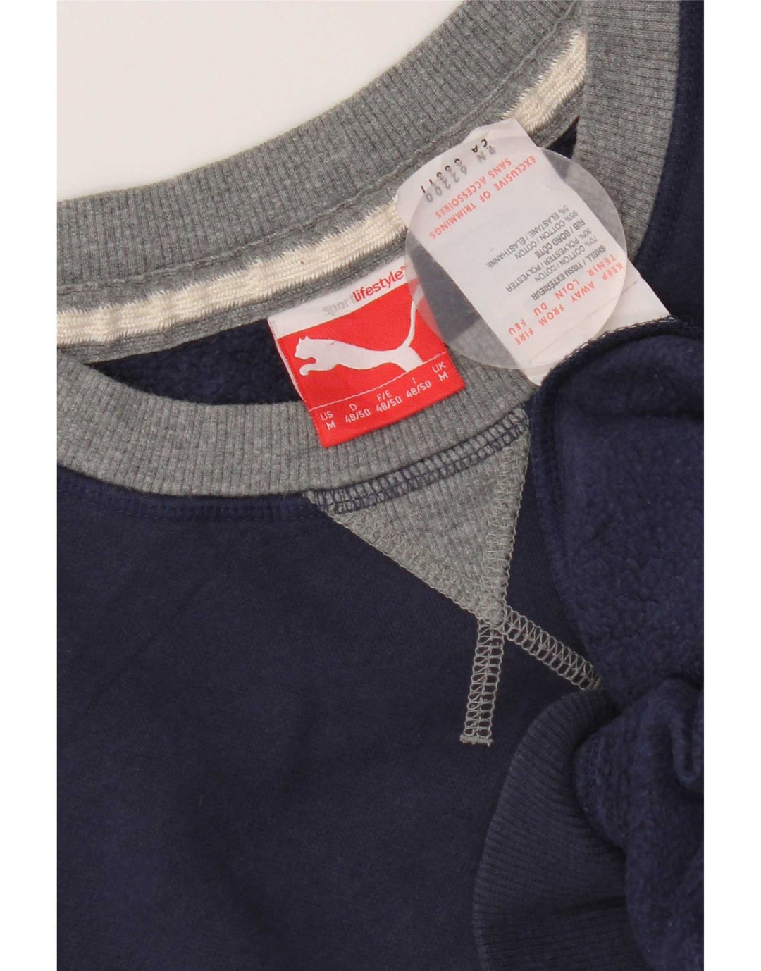 Puma Herre grafisk sweatshirt Jumper Medium Marineblå Colourblock Bomuld