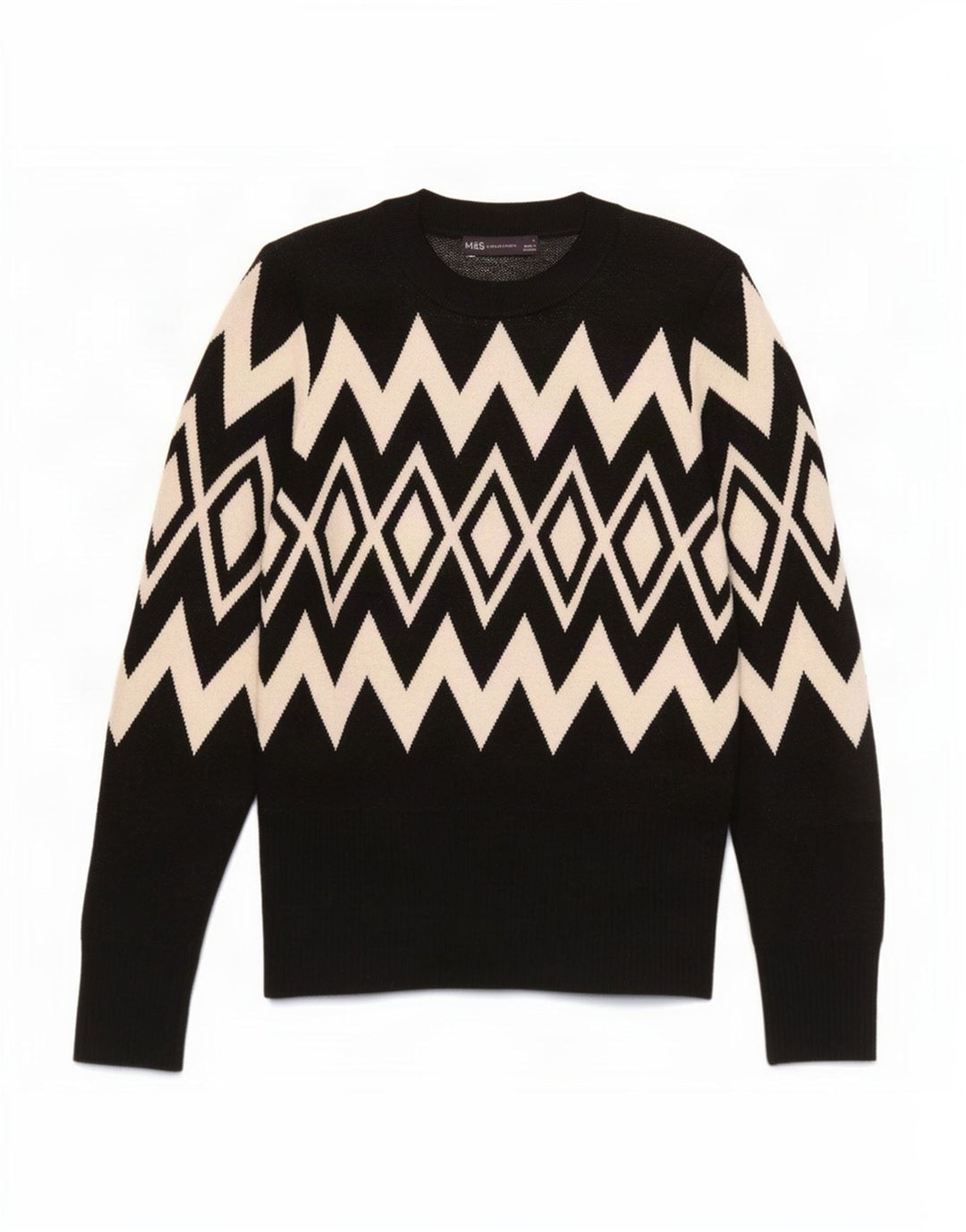 Marks & Spencer Dame sweater med rund hals DK 12 Medium Sort
