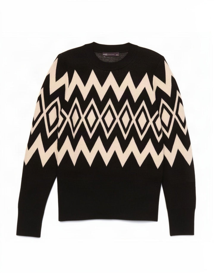 Marks & Spencer Dame sweater med rund hals DK 12 Medium Sort