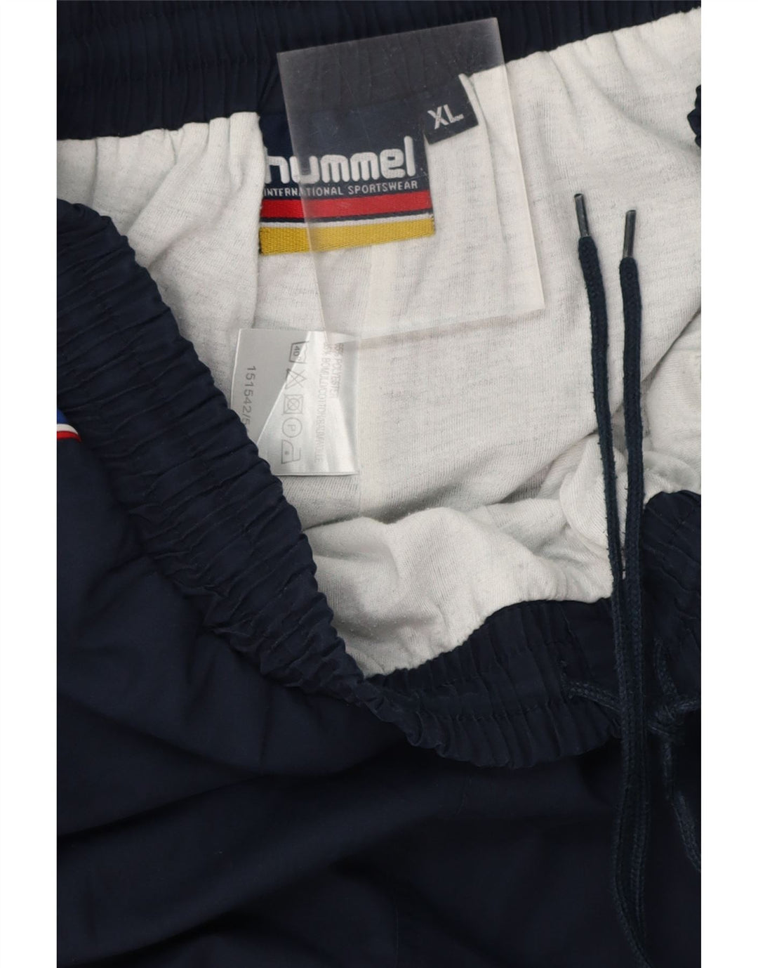 HUMMEL Mens Tracksuit Trousers XL Navy Blue Colourblock Polyester Vintage Hummel and Second-Hand Hummel from Messina Hembry 