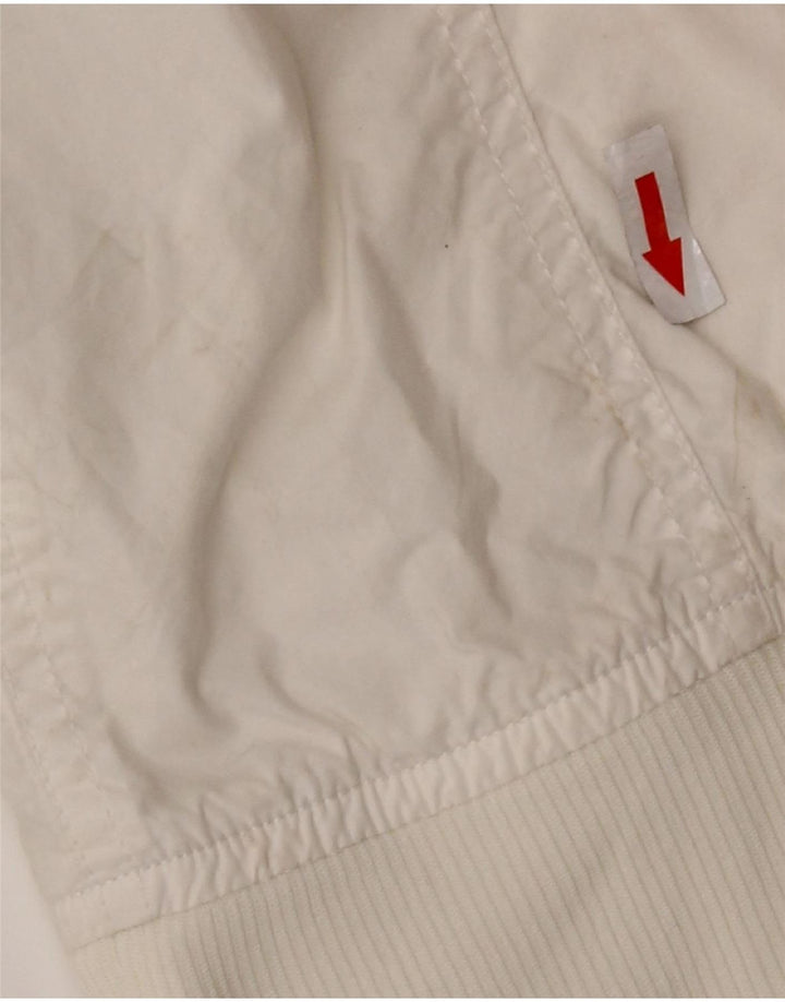 Sergio Tacchini Womens Crop Bomber Jacket UK 10 Small White Polyester