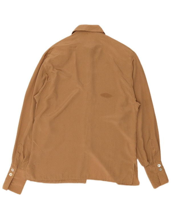 Ravens Dame Oversized Shirt UK 10 Small Brown Spotted Polyester