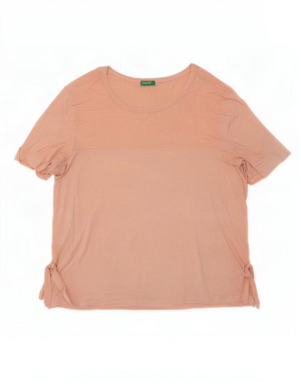 Benetton Dame T-Shirt Top UK 16 Large Pink