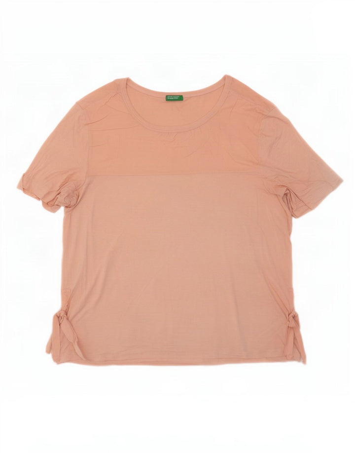 Benetton Dame T-Shirt Top UK 16 Large Pink