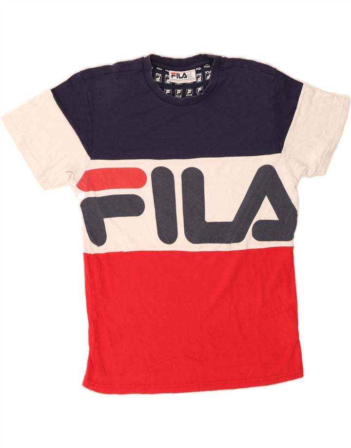 FILA Mens Graphic T-Shirt Top IT 50 Medium Multicoloured Colourblock Vintage Fila and Second-Hand Fila from Messina Hembry 
