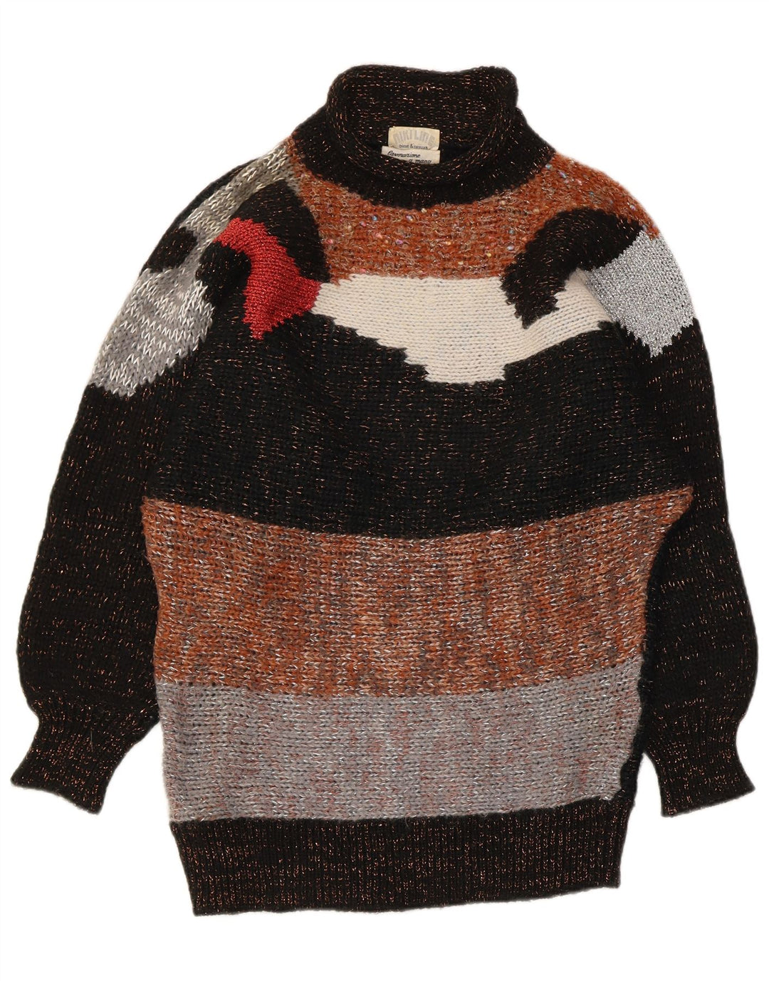 Niki Line Dame Roll Neck Jumper Sweater UK 16 Large Multicolor