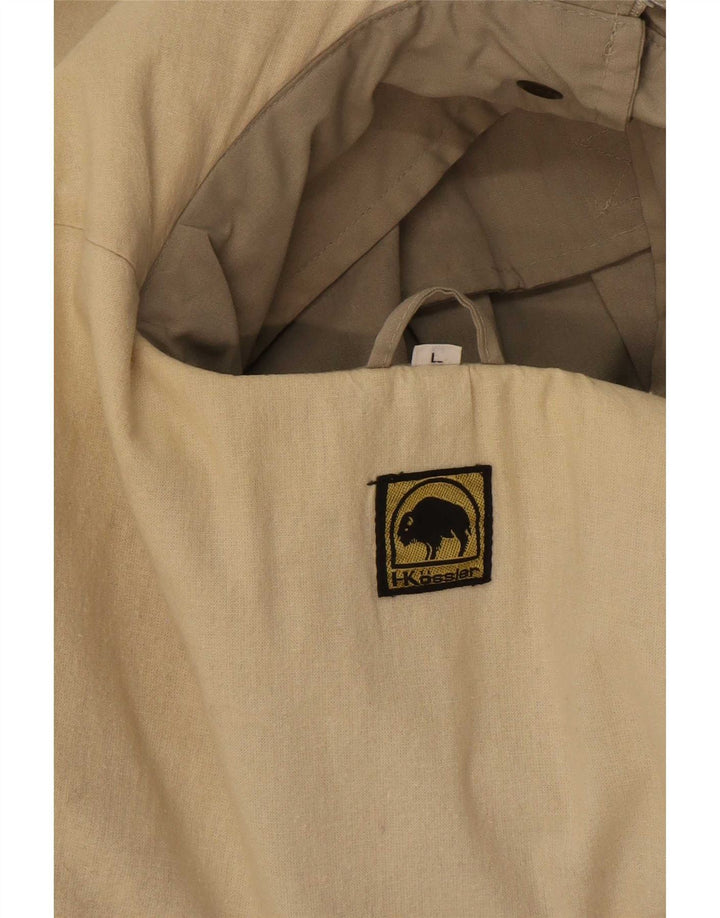 Vintage Herre Hooded Utility Jacket UK 40 Large Beige