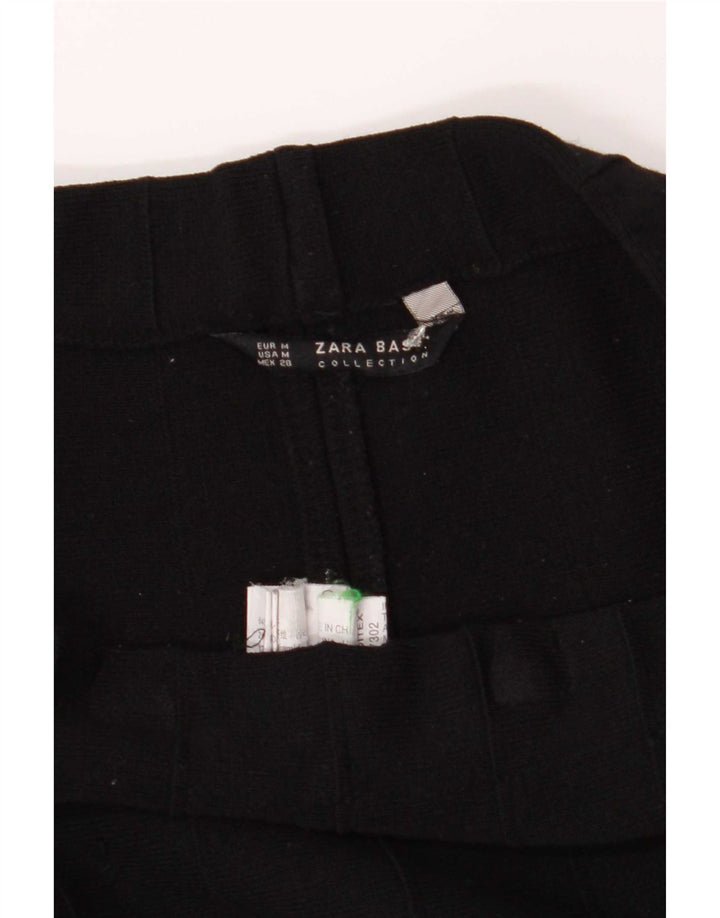 Zara Dame A-Line nederdel Medium W28 Sort Viscose