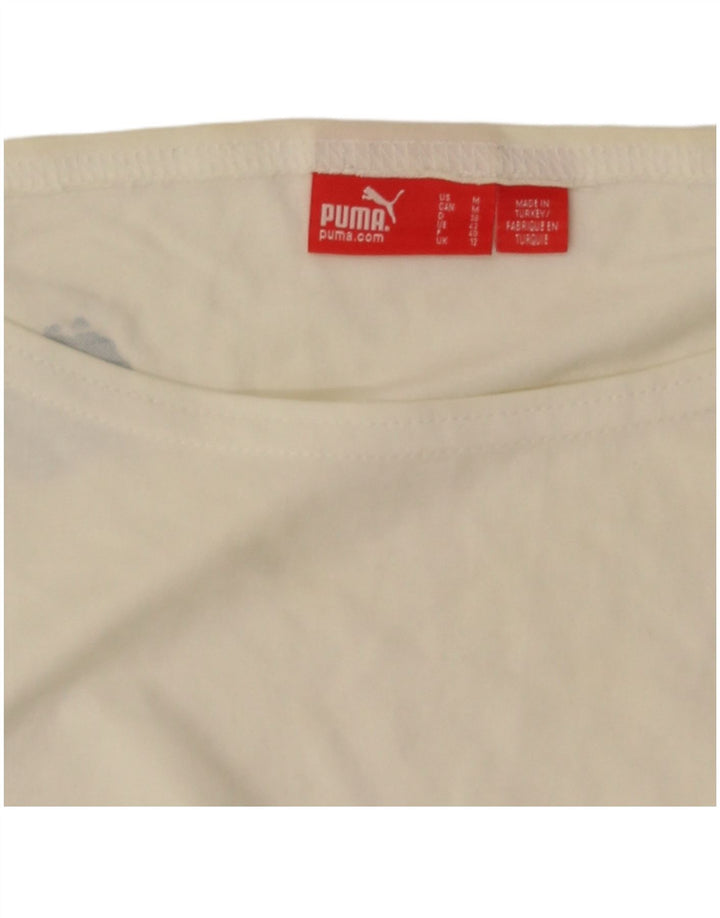 Puma Grafisk T-Shirt Top UK 12 Medium White Colourblock