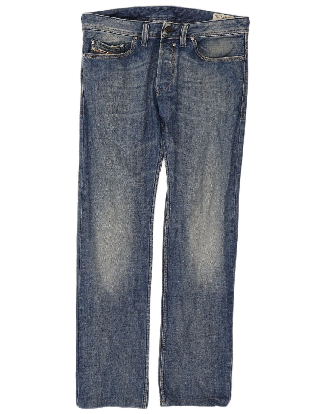 Diesel Herre Straight Jeans W32 L32 Blå Bomuld