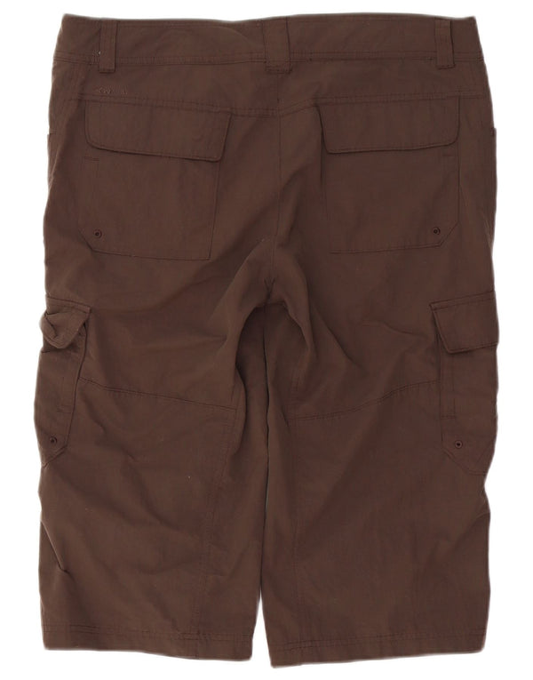 Columbia Womens Bermuda Cargo Shorts US 12 Large W36 Brown Nylon