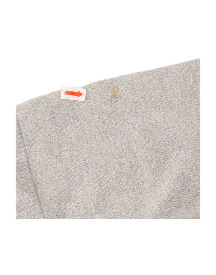 JACK & JONES Mens Graphic Zip Neck Jumper Sweater Large Grey Colourblock